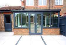 Anthracite grey uPVC lean-to conservatory